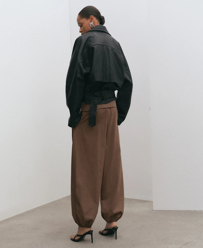 Mango Women's High-Waisted Balloon Pants