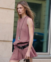 Mango Women's Asymmetrical Sleeve Ruffled Dress