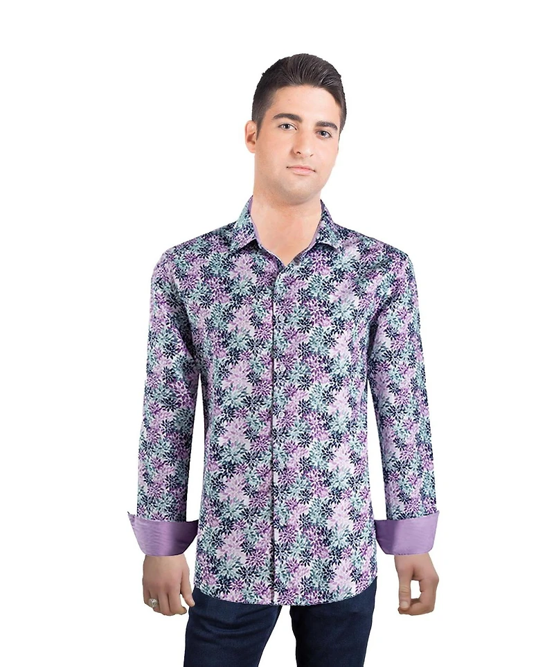 Elie Balleh Men's Slim Fit Floral Button-Down Shirt