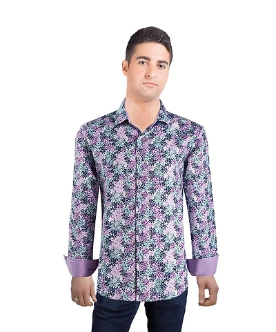 Elie Balleh Men's Slim Fit Floral Button-Down Shirt