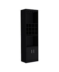 Flynama 5-Tier Wine Bar Cabinet with 12 Bottle Cubbies, Freestanding Liquor Cabinet