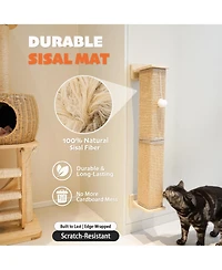 Aronkl Sisal Cat Scratcher with Ball Scratch Pad for Indoor Cats Easy Install Protect Furniture