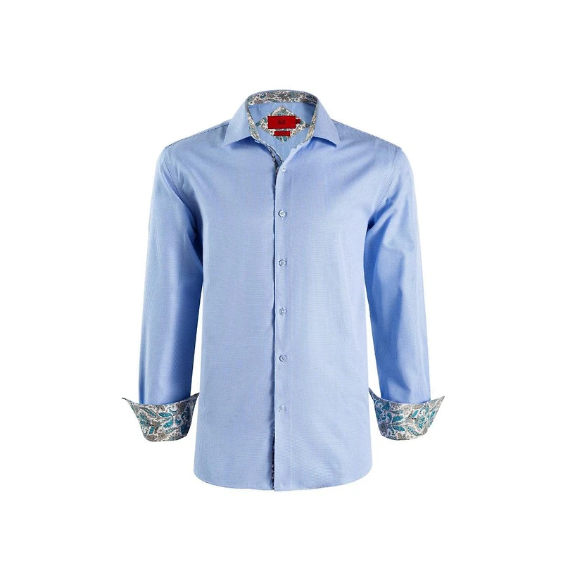 Elie Balleh Men's Slim Fit Houndstooth Dress Shirt