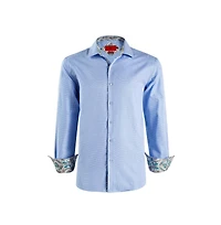 Elie Balleh Men's Slim Fit Houndstooth Dress Shirt