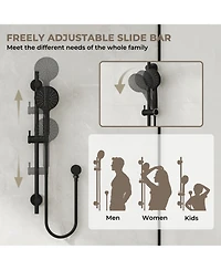 Casainc Modern 2-Function Shower System with Rainfall Head & 3-Mode Handheld,Adjustable Slide Bar