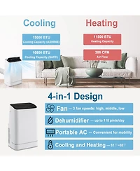 Ecooso 15000 Btu Portable Air Conditioner with App Control and Heat