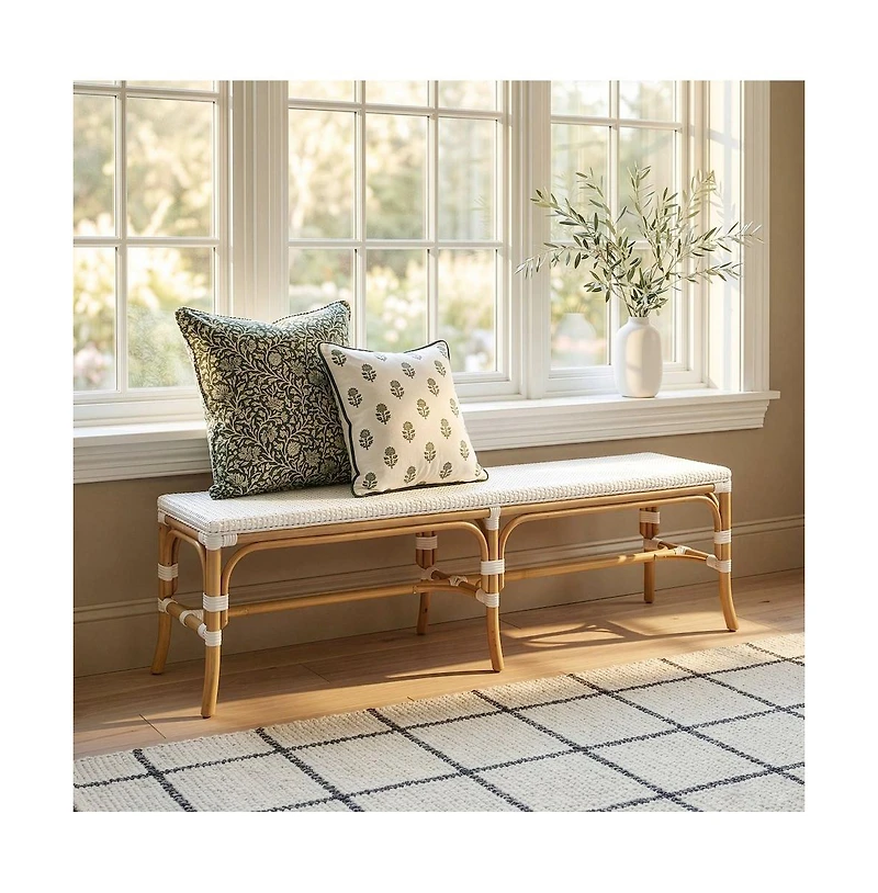 Butler Specialty Laguna Rectangular Rattan Backless Accent Bench