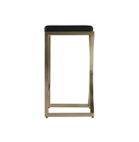 Butler Specialty Natalya Seat Height Square Upholstered and Metal Backless Counter Stool with Footrest