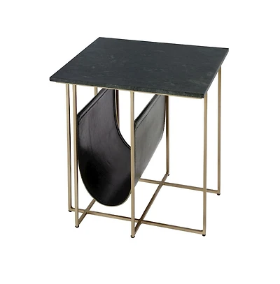 Butler Specialty Stephanik 20.25 in. W Rectangular Marble and Leather Magazine Side Table
