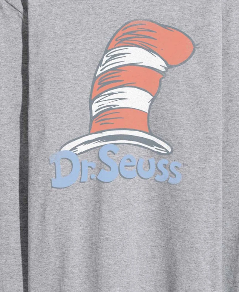 Airwaves Men's Dr. Seuss Logo Vintage Faded Long-Sleeve Graphic T-Shirt