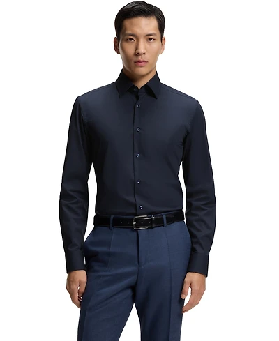 Boss by Hugo Men's Stretch-Cotton Poplin Slim-Fit Dress Shirt