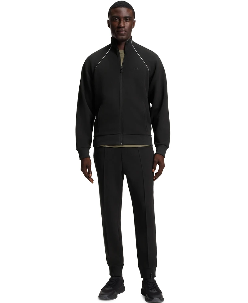 Boss by Hugo Men's Cotton-Blend Contrast Piping Sweatshirt