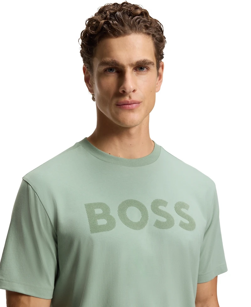 Boss by Hugo Men's Stretch Cotton Tonal Logo Relaxed-Fit T-Shirt