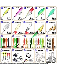 Gnuadz Fishing Lures Tackle Box Kit Crankbaits Spoon Hooks Weights