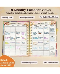 Gnuadz Planner 18 Month Weekly Monthly Daily Spiral Hardcover Agenda Organizer Tabs Calendar Tree 2026-2027