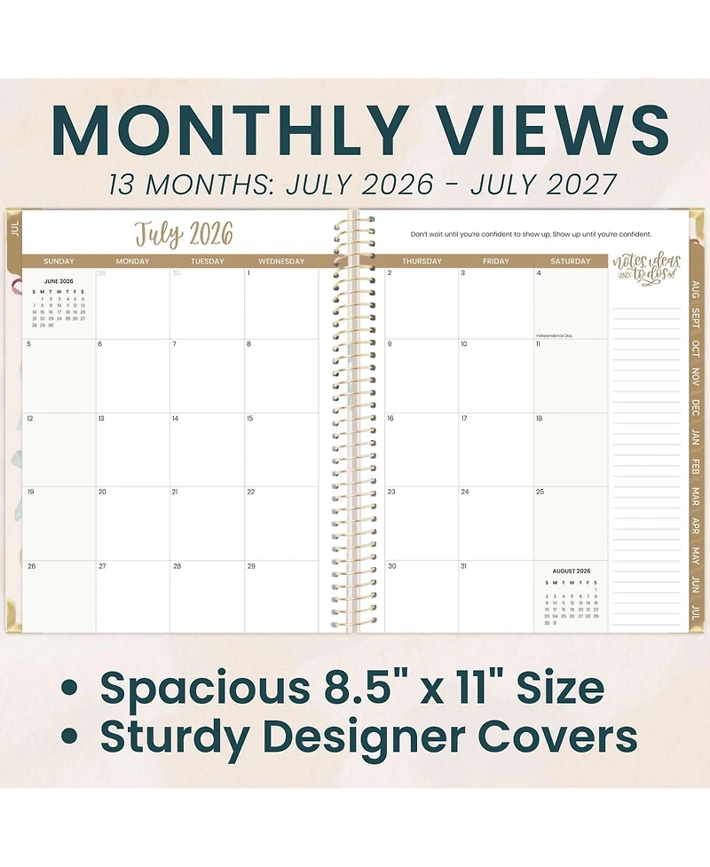 Gnuadz Hardcover Planner 2026-2027 Academic Year Monthly Weekly Agenda Book
