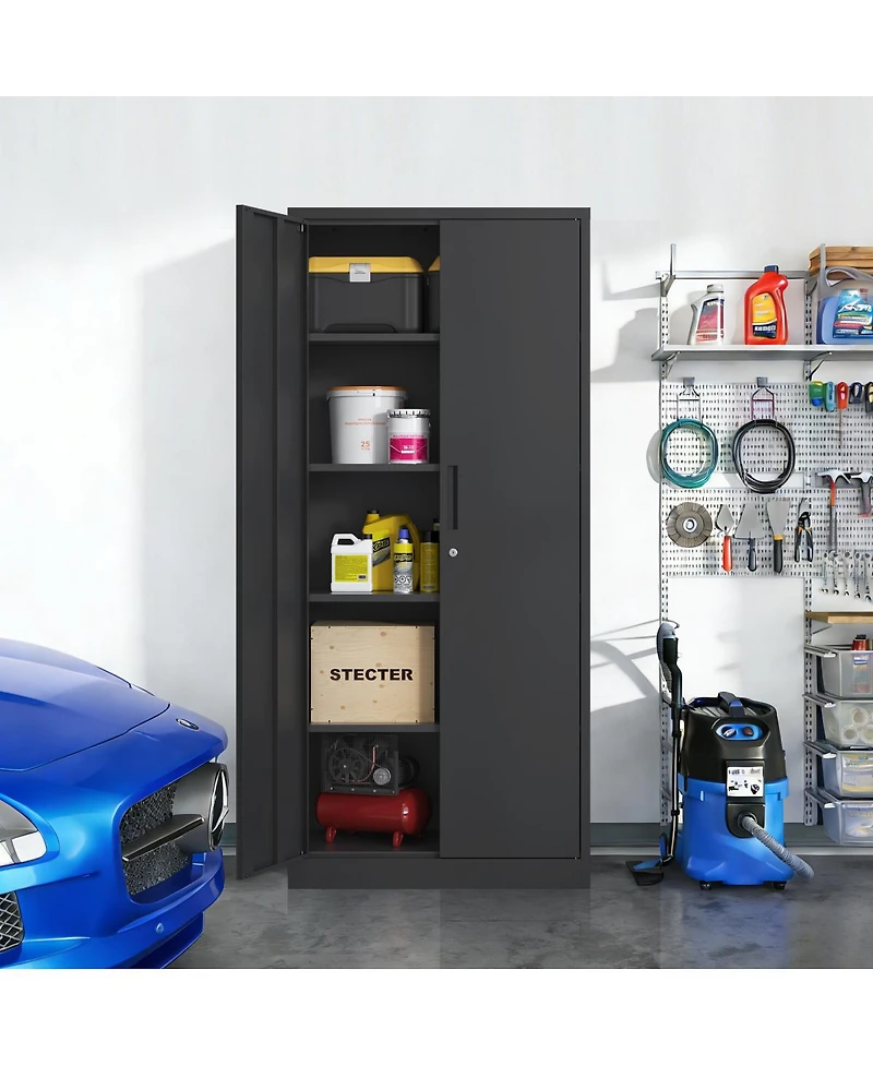 Streamdale Furniture 72 Inch Hight Metal Garage Storage Cabinet, Lockable Steel Tool Cabinet with 4 Shelves