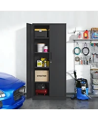 Streamdale Furniture 72 Inch Hight Metal Garage Storage Cabinet, Lockable Steel Tool Cabinet with 4 Shelves