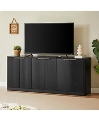 Streamdale Furniture 67 Inch Modern Wavy 6-Door Storage Sideboard