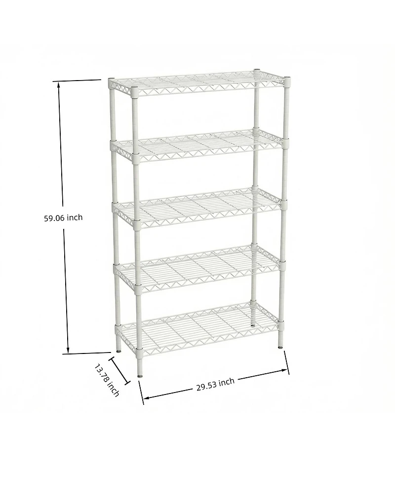 Streamdale Furniture 5-Tier Adjustable Heavy-Duty Wire Shelving Unit