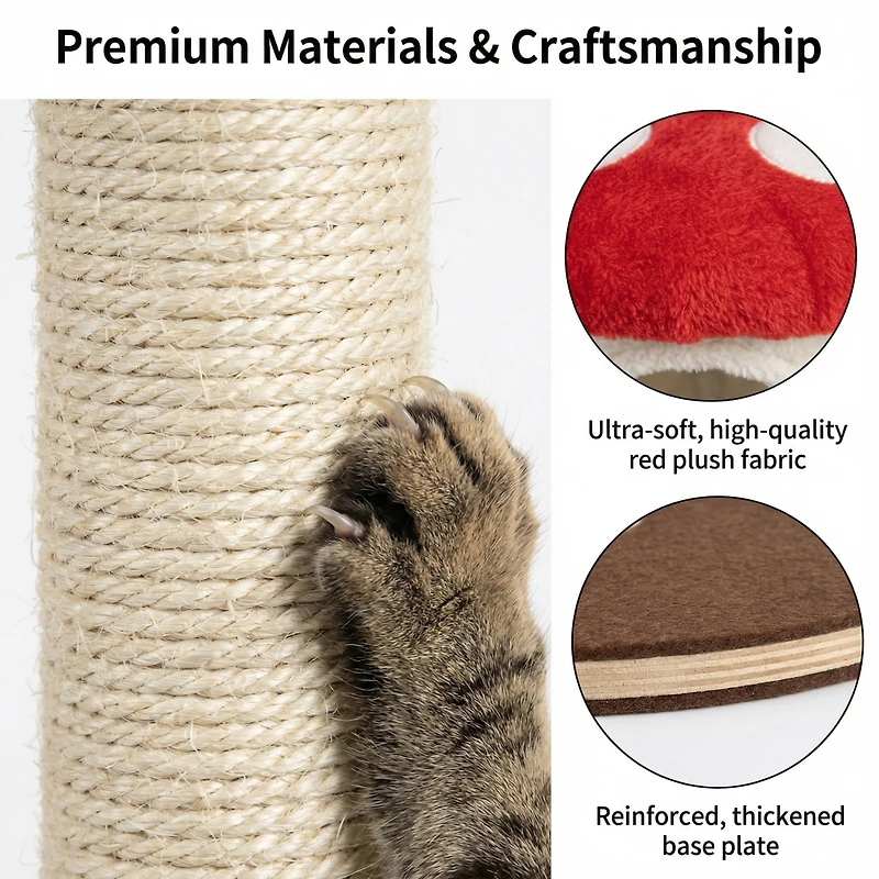 Streamdale Furniture mushroom cat tree with large condo platform ladder
