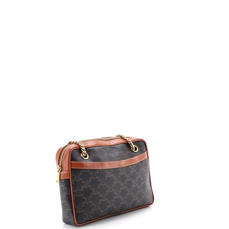 Pre-Owned Celine Small Patapans Bag Triomphe Coated Canvas