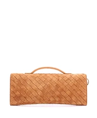 Pre-Owned Bottega Veneta Long Andiamo Top Handle Clutch Intrecciato Suede