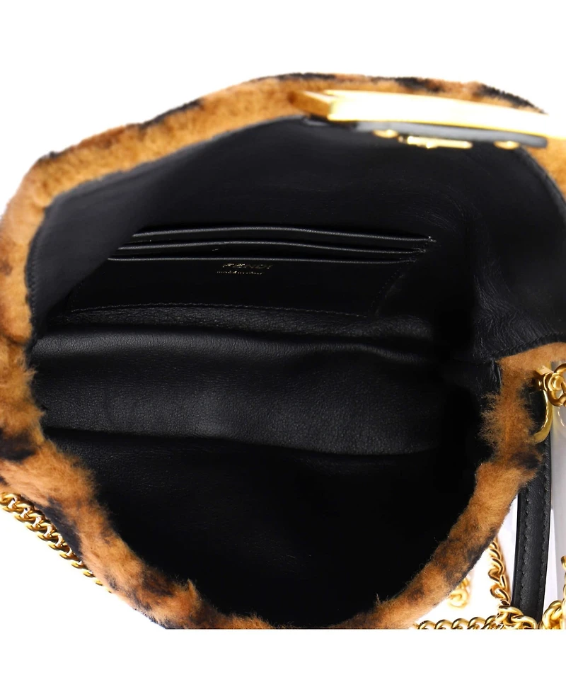 Pre-Owned Fendi Mini Baguette Nm Bag Zucca Shearling