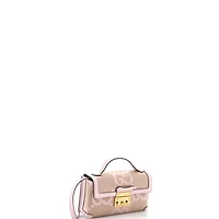 Pre-Owned Gucci Mini Padlock Top Handle Bag Jumbo Gg Canvas with Leather