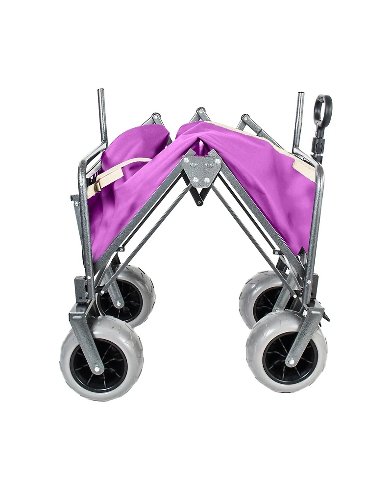 Streamdale Furniture 3-in-1 Collapsible Wagon with Folding Table, 500lbs Capacity