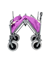 Streamdale Furniture 3-in-1 Collapsible Wagon with Folding Table, 500lbs Capacity