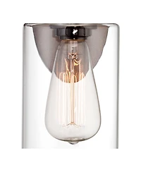 Franklin Iron Works Cloverly Rustic Wall Light Sconces Set of 2 Hardwire 4 1/2" Fixture Led Clear Glass for Bedroom Bathroom Vanity Reading