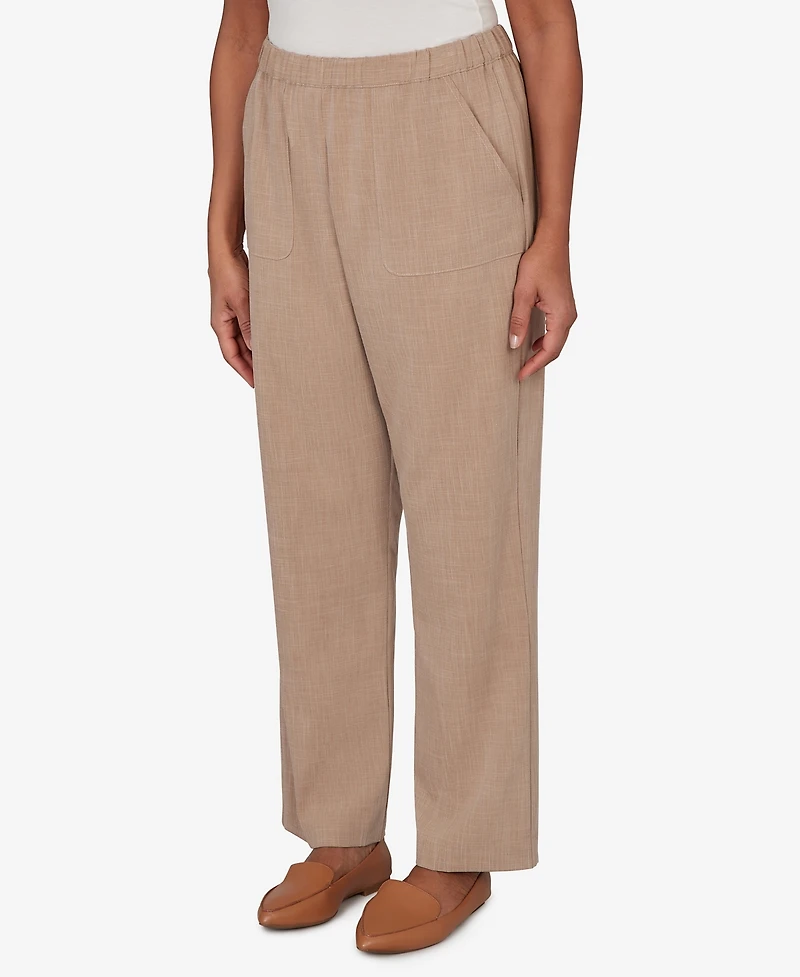 Alfred Dunner Women's Grand Bazaar Textured Pull-On Pants