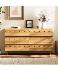 Streamdale Furniture 60" 6-Drawer Wave Front Dresser and Tv Stand
