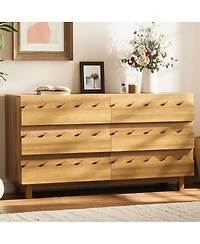 Streamdale Furniture 60" 6-Drawer Wave Front Dresser and Tv Stand