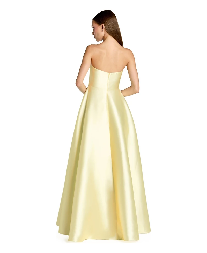 Mac Duggal Women's Strapless Floral Printed Mikado Ball Gown