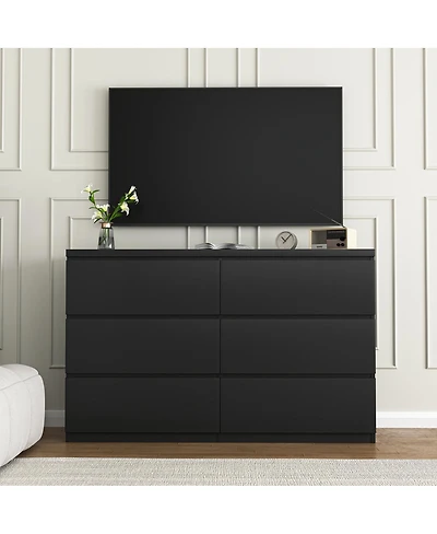 Streamdale Furniture 6-Drawer Wood Storage Dresser and Clothes Organizer