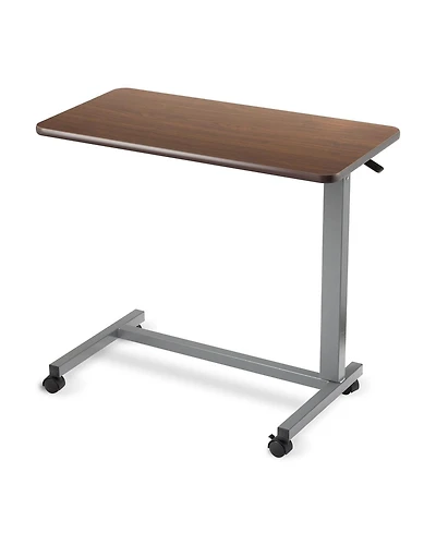 Invacare Adjustable Medical Bedside Table - Waterproof Rolling Hospital Tray Table w/L-Shaped Base