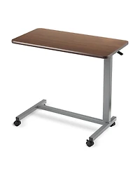 Invacare Adjustable Medical Bedside Table - Waterproof Rolling Hospital Tray Table w/L-Shaped Base