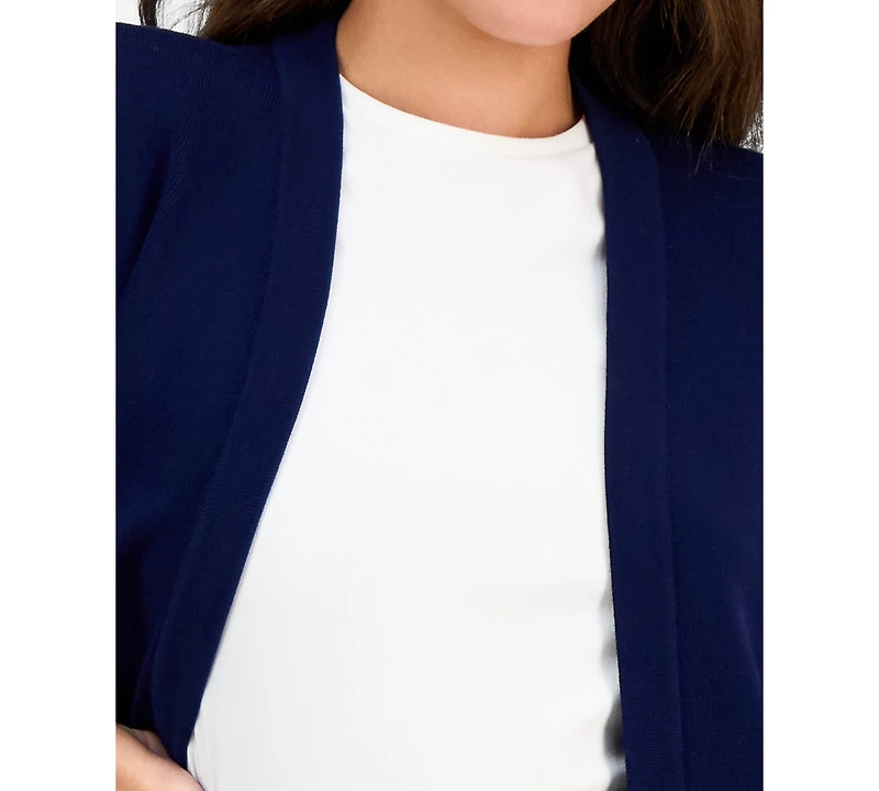 Ak Anne Klein Petite Long-Sleeve Open-Front Cardigan