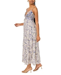Msk Women's Flowy Tie-Front V-Neck Midi Dress