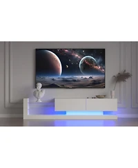Streamdale Furniture Modern Led Tv Stand with Power Outlet for 55-75 Inch TVs