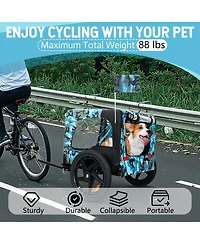 Streamdale Furniture Collapsible Heavy-Duty Pet Bike Trailer with 16-Inch Wheels