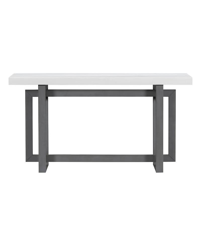 Streamdale Furniture 59.1'' Triple Rectangle Console Table with Pine Veneer and Wood Legs