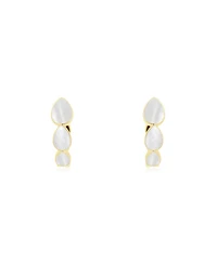 The Lovery Mother of Pearl Inside Out Hoop Earrings 14K Gold-Plated Sterling Silver