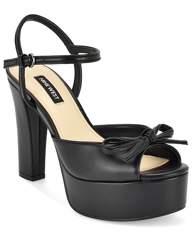 Nine West Women's Nessle High Tapered Heel Platform Sandals