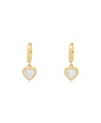 The Lovery Mini Mother of Pearl Heart Dangle Earrings 14K Gold-Plated Sterling Silver