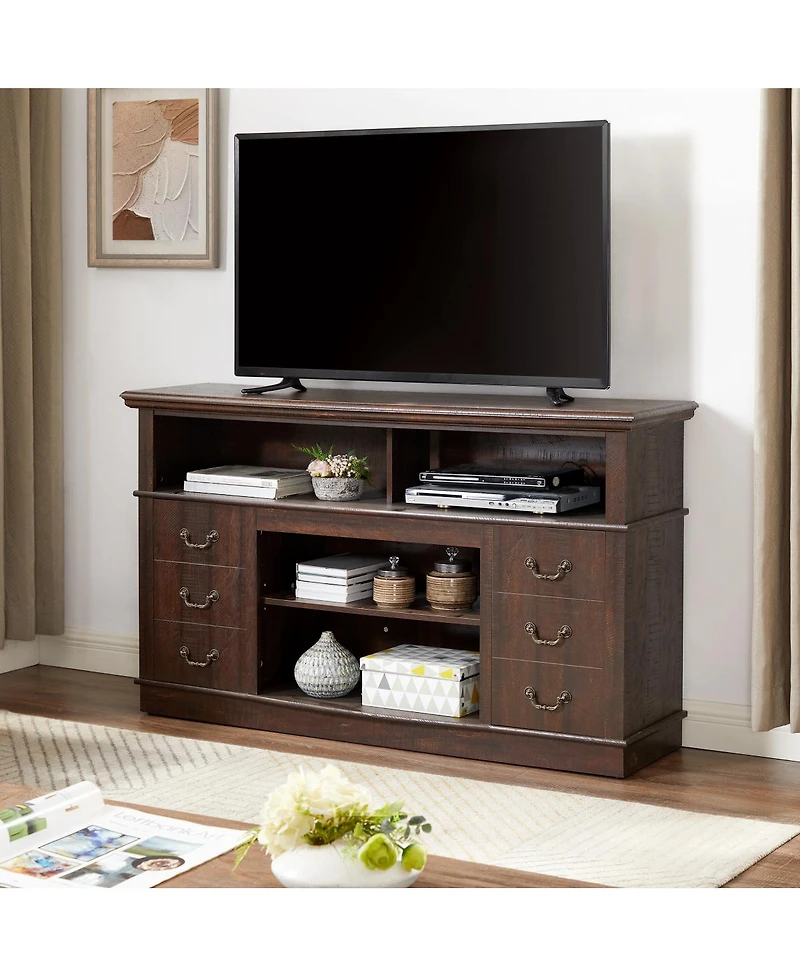 Streamdale Furniture Mid-Century Modern Retro Tv Stand with Storage for TVs up to 65