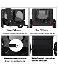 Streamdale Furniture Heavy Duty Collapsible Pet Bike Trailer with All-Terrain Wheels