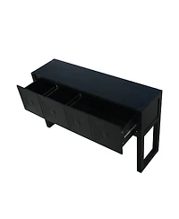 Streamdale Furniture Geometric Carved Console Table with 3 Soft-Close Drawers
